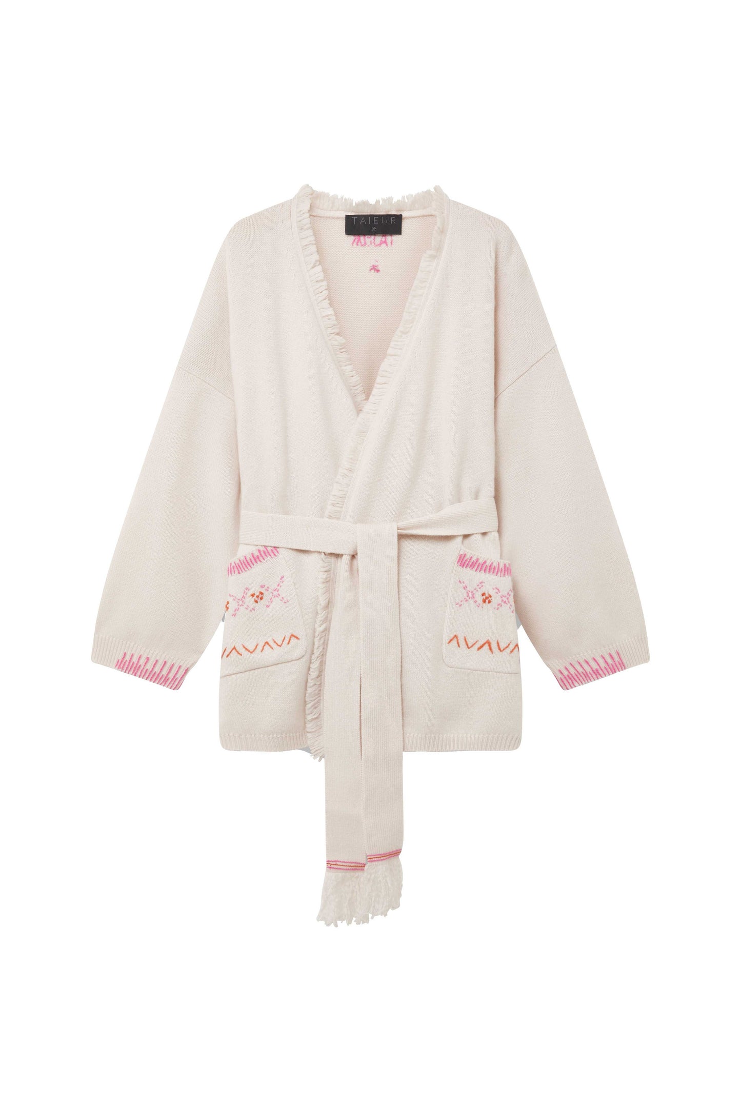 Hand Embroidered * The Navajo * cashmere wool cardigan