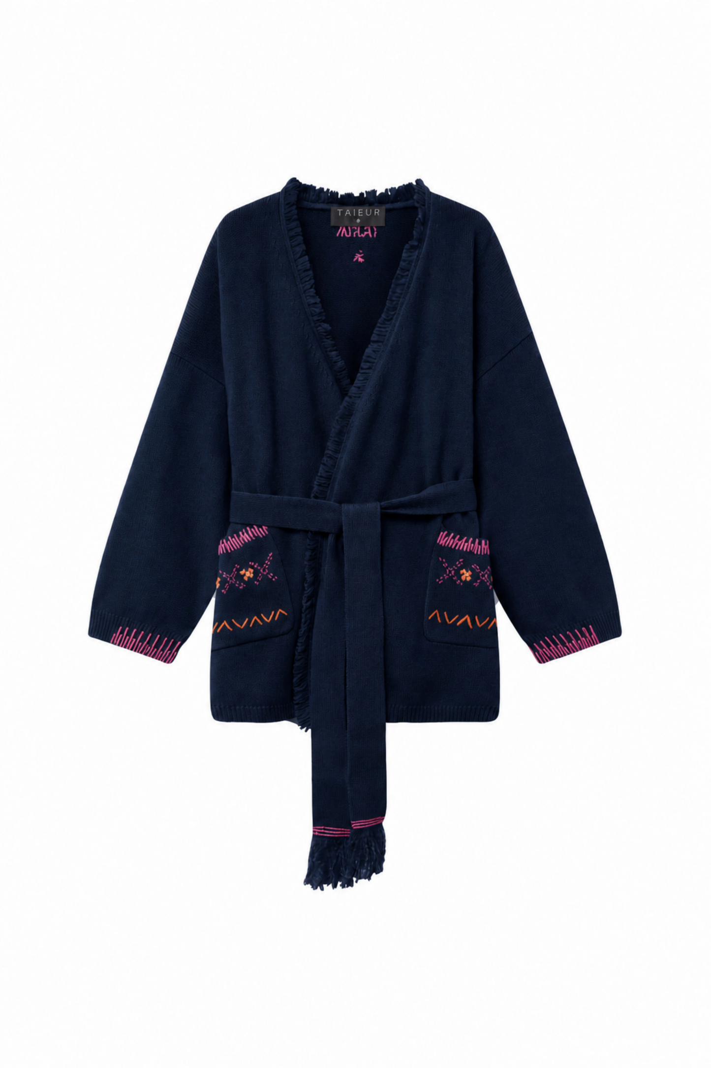 Hand Embroidered * The Navajo * cashmere wool cardigan