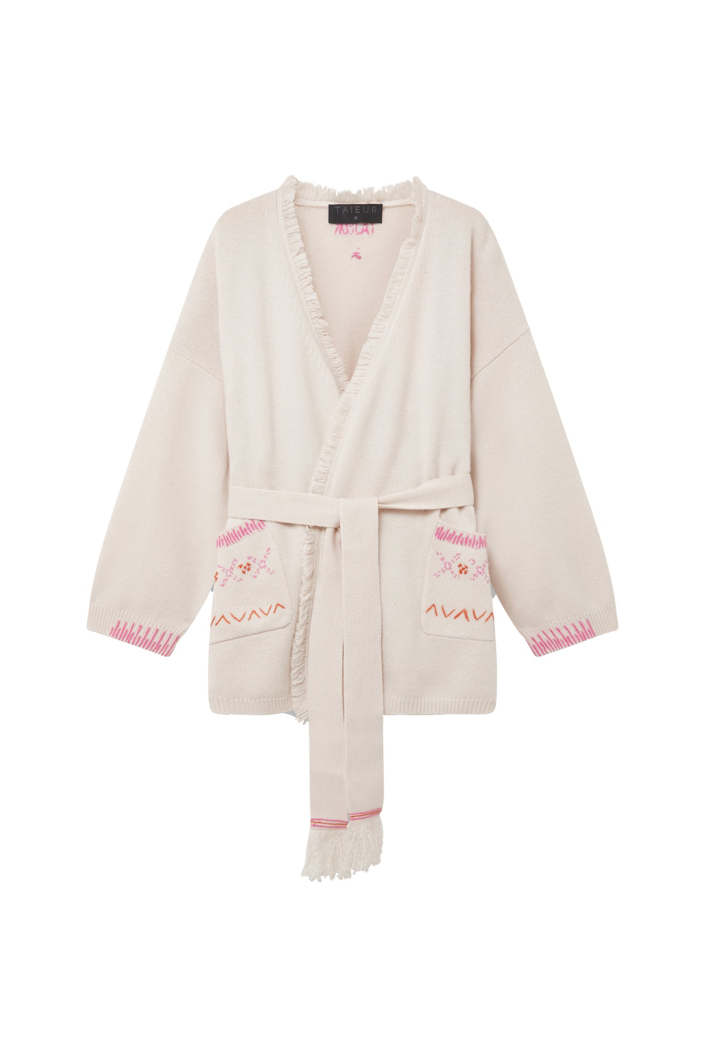Hand Embroidered * The Navajo * cashmere wool cardigan