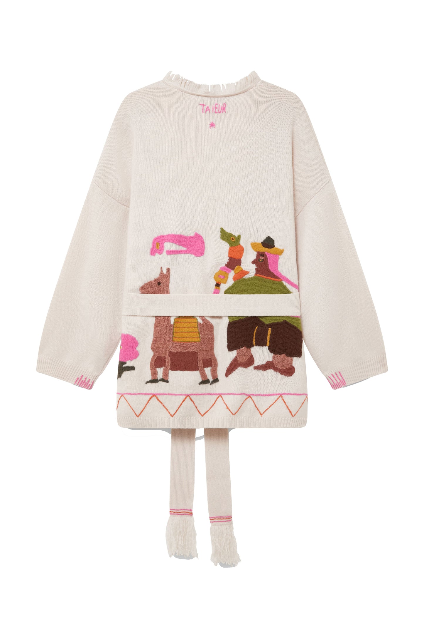 Hand Embroidered * The Navajo * cashmere wool cardigan